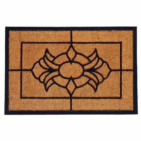 CONFIGURACION 24 x 36 in. Viola Rectangular Doormat Natural & Black CO2830122